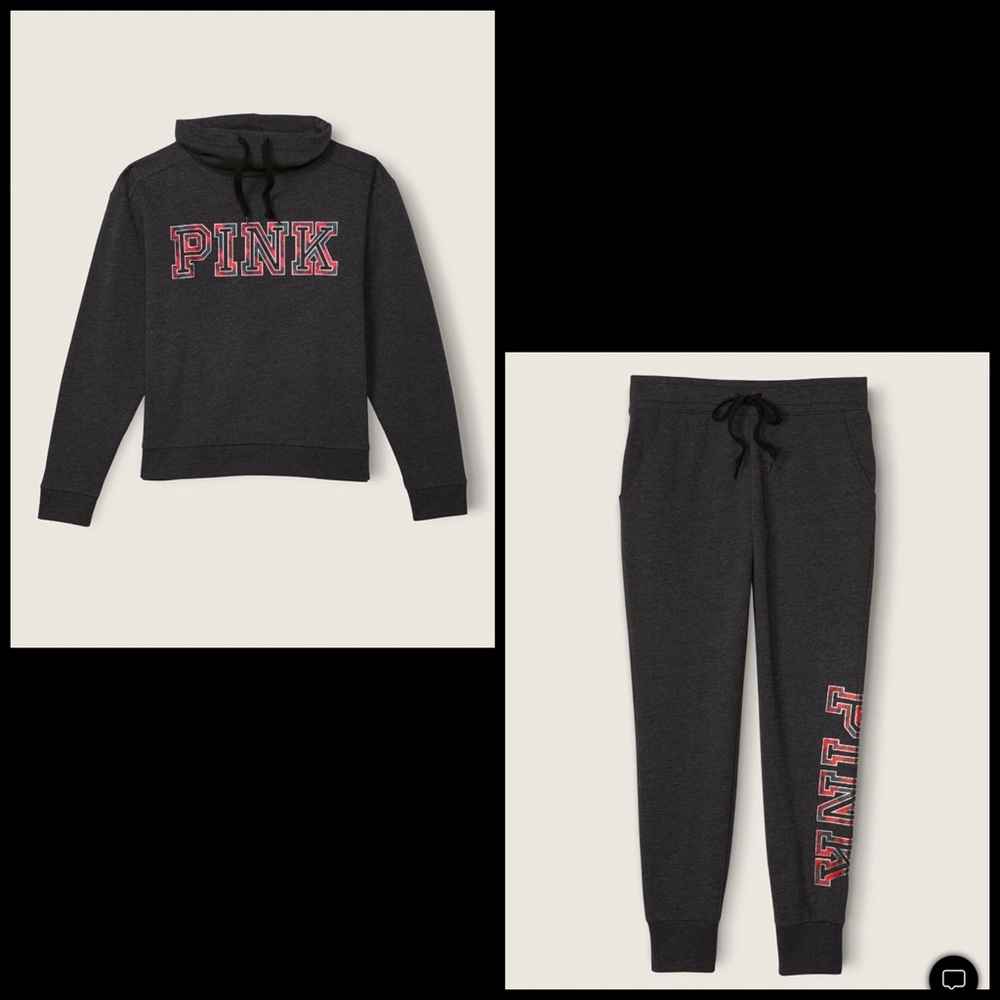 Victoria’s Secret PINK Everyday Lounge Cowl Neck Pullover & Jogger Pants NEW NWT